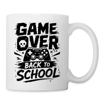 Game Over Back to School Funny Gamer School - Coffee/Tea Mug - white - Right