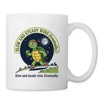 Slow and Steady Runner Turtle - Coffee/Tea Mug - white - Right
