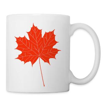 Red maple leaf - Coffee/Tea Mug - white - Right
