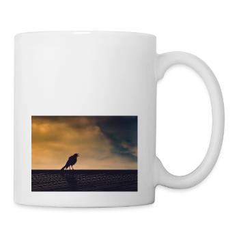 Raven singing - Coffee/Tea Mug - white - Right