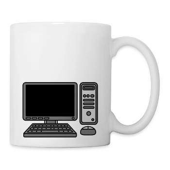 computer keyboard mouse screen - Coffee/Tea Mug - white - Right
