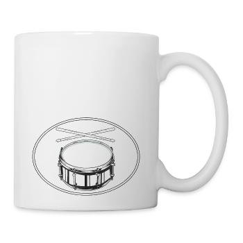 Drummer Drum Player Lover Kit Trap Set Snare - Coffee/Tea Mug - white - Right
