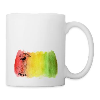 Girl with Umbrella - Coffee/Tea Mug - white - Right