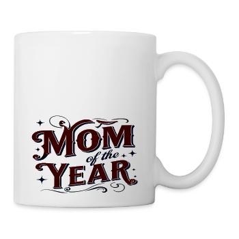 Mom of the Year – Elegant Typography Design - Coffee/Tea Mug - white - Right