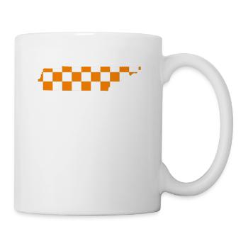 Tennessee Checkerboard State Shirt Sticker - Coffee/Tea Mug - white - Right