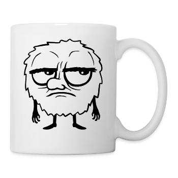 cartoon monster eyes roll - Coffee/Tea Mug - white - Right