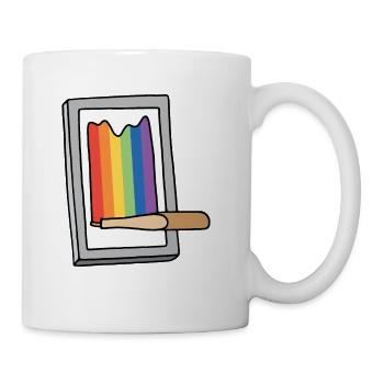 Rainbow Screenprinting Screen - Coffee/Tea Mug - white - Right