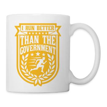 run better than government - Coffee/Tea Mug - white - Right