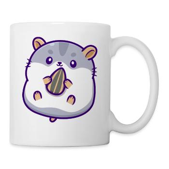 Cute Hamster Eating Sunflower Seed - Coffee/Tea Mug - white - Right