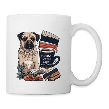 books and coffee and dogs and social justice7 - Coffee/Tea Mug - white - Right