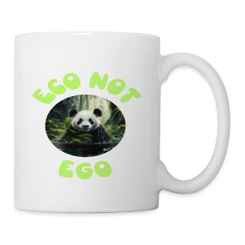 Eco not ego climate change design10 - Coffee/Tea Mug - white - Right