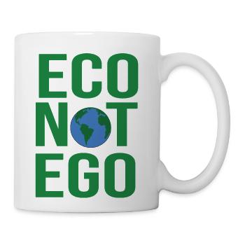 Eco not ego save planet earth - Coffee/Tea Mug - white - Right