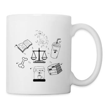 Books And Coffee And Dogs And Social Justice1 - Coffee/Tea Mug - white - Right