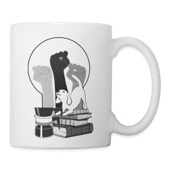 Books And Coffee And Dogs Together4 - Coffee/Tea Mug - white - Right