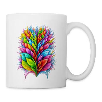 A floral fractal pattern colorful and bright - Coffee/Tea Mug - white - Right