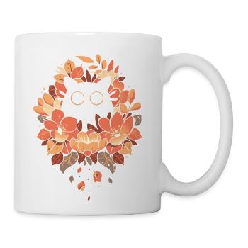 Feline Spy Cute Floral Black Cat - Coffee/Tea Mug - white - Right