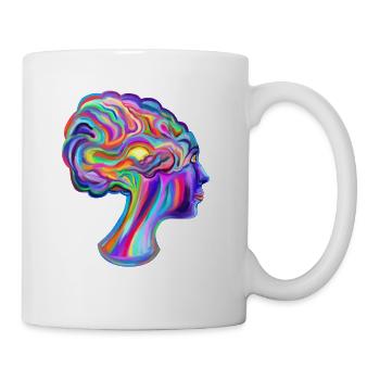 Psychedelic Creative Brainstorm Girl - Coffee/Tea Mug - white - Right