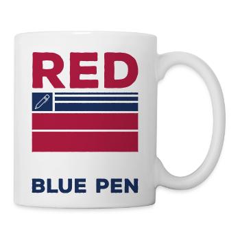 Red White and Blue Pen American Vibe tumblr - Coffee/Tea Mug - white - Right