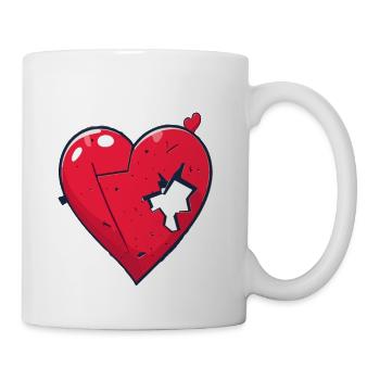 Broken Heart Love Sad Heartbroken Break Up - Coffee/Tea Mug - white - Right