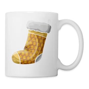 Sock For Your Chimney For Christmas With Bitcoin - Coffee/Tea Mug - white - Right