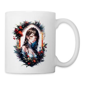 Golden eyes noble lady - Coffee/Tea Mug - white - Right