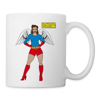 Why strive to be normal - Coffee/Tea Mug - white - Right