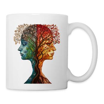 Spring and Fall seasons on the tree of life - Coffee/Tea Mug - white - Right