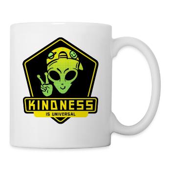 Kindness is Universal Peaceful Alien - Coffee/Tea Mug - white - Right