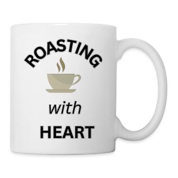 Roasting with heart - Coffee/Tea Mug - white - Right