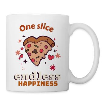 Pizza slice and quotes - Coffee/Tea Mug - white - Right