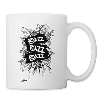 BUZZ BUZZ BUZZ (MONO) | Yellowjackets Hive Podcast - Coffee/Tea Mug - white - Right