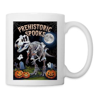 Prehistoric Spooks halloween skeleton dinosaur - Coffee/Tea Mug - white - Right