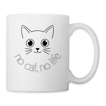 cat and cats funny cat no cat no life - Coffee/Tea Mug - white - Right