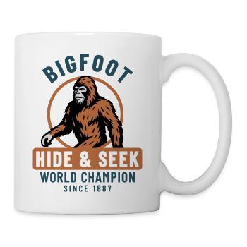Bigfoot Hiding Seek World Champion Logo - Coffee/Tea Mug - white - Right