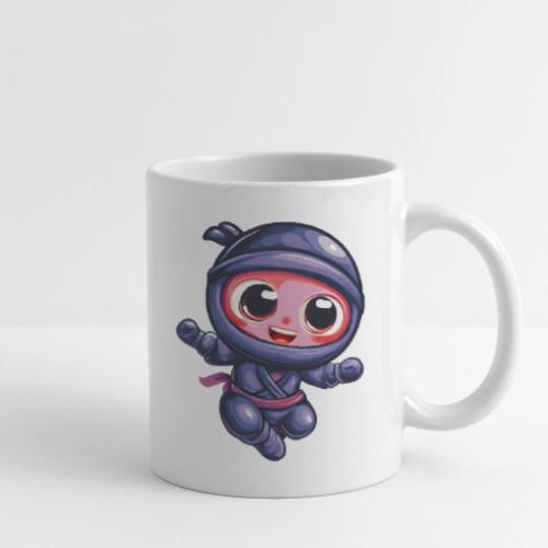 Joyful Cartoon Baby Ninja Jumping in Action - Coffee/Tea Mug