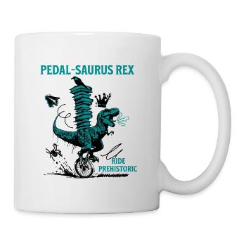 Pedal-Saurus Rex – Ride Prehistoric - Coffee/Tea Mug - white - Right