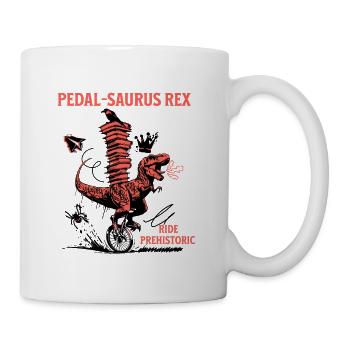 Pedal-Saurus Rex – Ride Prehistoric - Coffee/Tea Mug - white - Right
