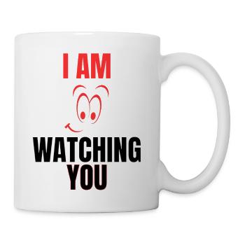 I Am Watching You Cartoon Eyes - Coffee/Tea Mug - white - Right