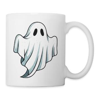 Playful Ghost in Draped Sheet Illustration - Coffee/Tea Mug - white - Right
