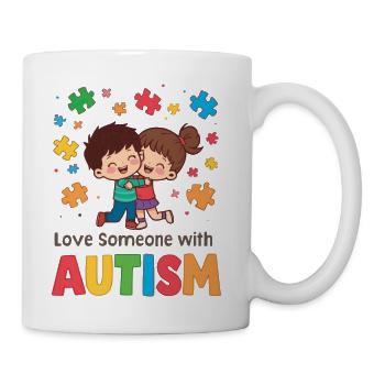 Hugging Friends Autism Awareness - Coffee/Tea Mug - white - Right