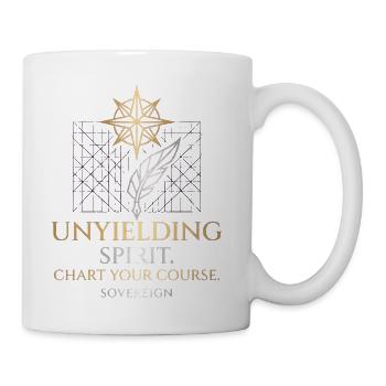 Unyielding Spirit Compass Feather - Coffee/Tea Mug - white - Right