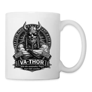Va-Thor Viking Papa Bär – Cooles Vatertag Design - Coffee/Tea Mug - white - Right