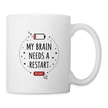 Brain Restart Graphic - Coffee/Tea Mug - white - Right