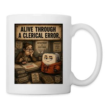 Alive Through a Clerical Error - Coffee/Tea Mug - white - Right