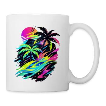 Neon Tropic Sunset Splash - Coffee/Tea Mug - white - Right
