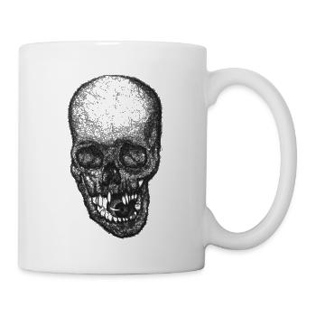 Gothic Skull Lace Portrait - Coffee/Tea Mug - white - Right