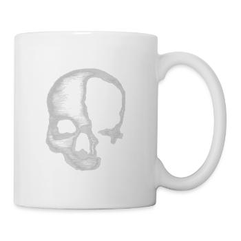 Skull Watercolor Silhouette - Coffee/Tea Mug - white - Right