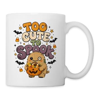 Too Cute To Spook Cute Halloween Monster Retro - Coffee/Tea Mug - white - Right