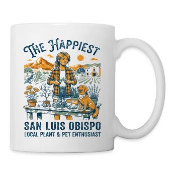 Le plus heureux passionné d’animaux de compagnie de plantes de San Luis Obispo - Tasse - blanc - Droite