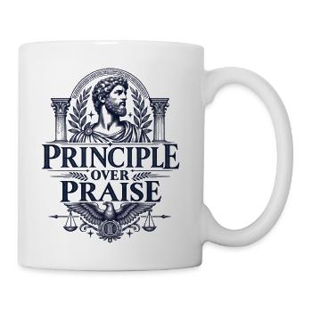 Principle Over Praise Emblem - Coffee/Tea Mug - white - Right